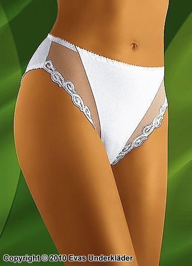 Panty with sheer mesh sides